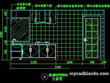 Kitchen CAD plane and elevation 23